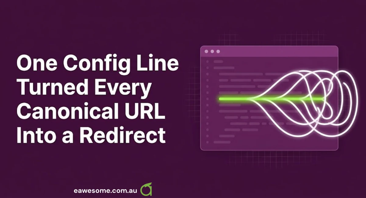 One Config Line Turned Every Canonical URL Into a Redirect