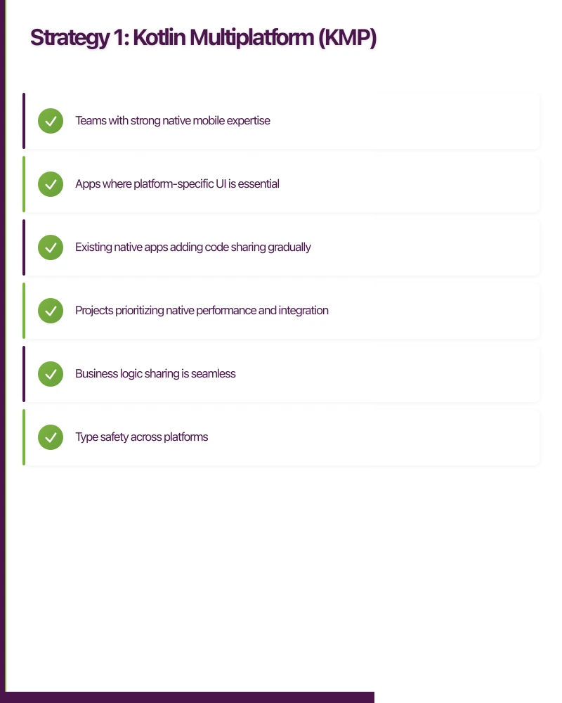 Strategy 1: Kotlin Multiplatform (KMP) Infographic