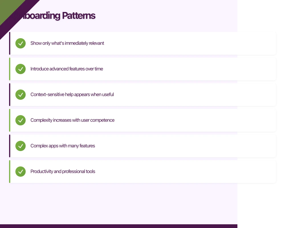 Onboarding Patterns Infographic