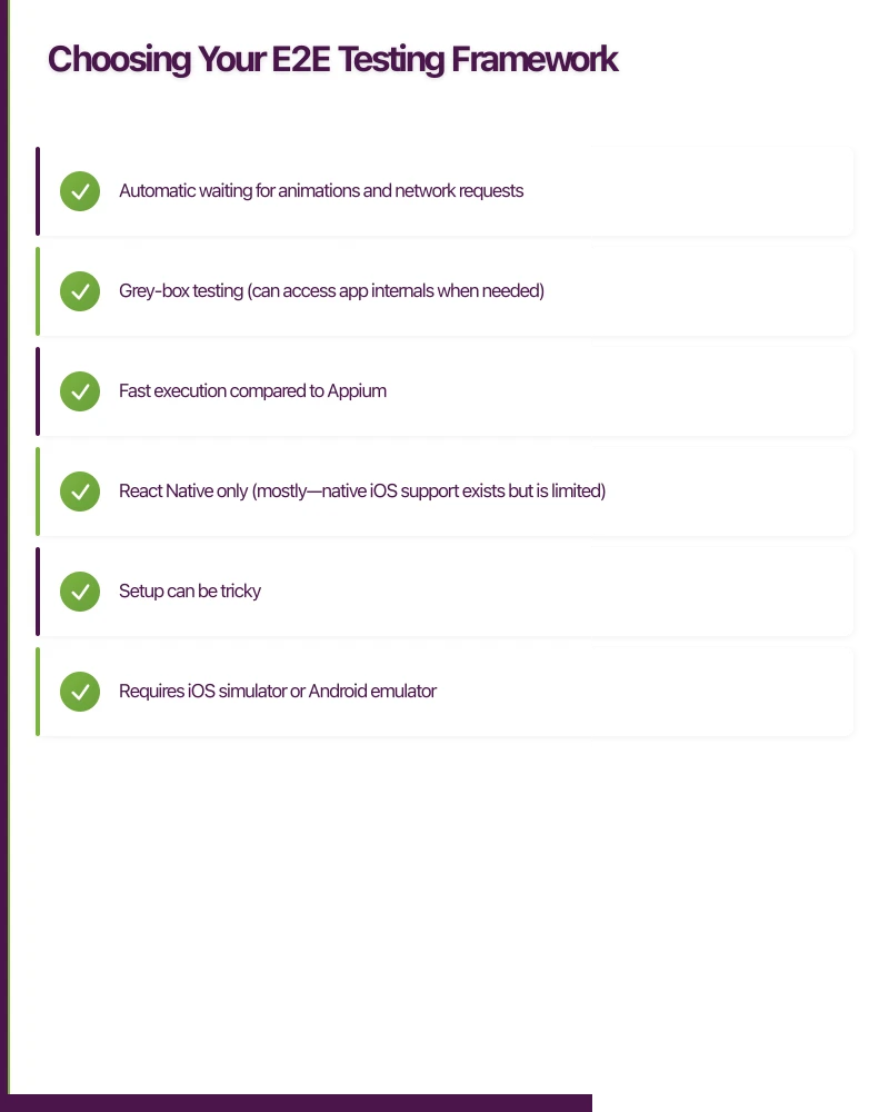 Choosing Your E2E Testing Framework Infographic