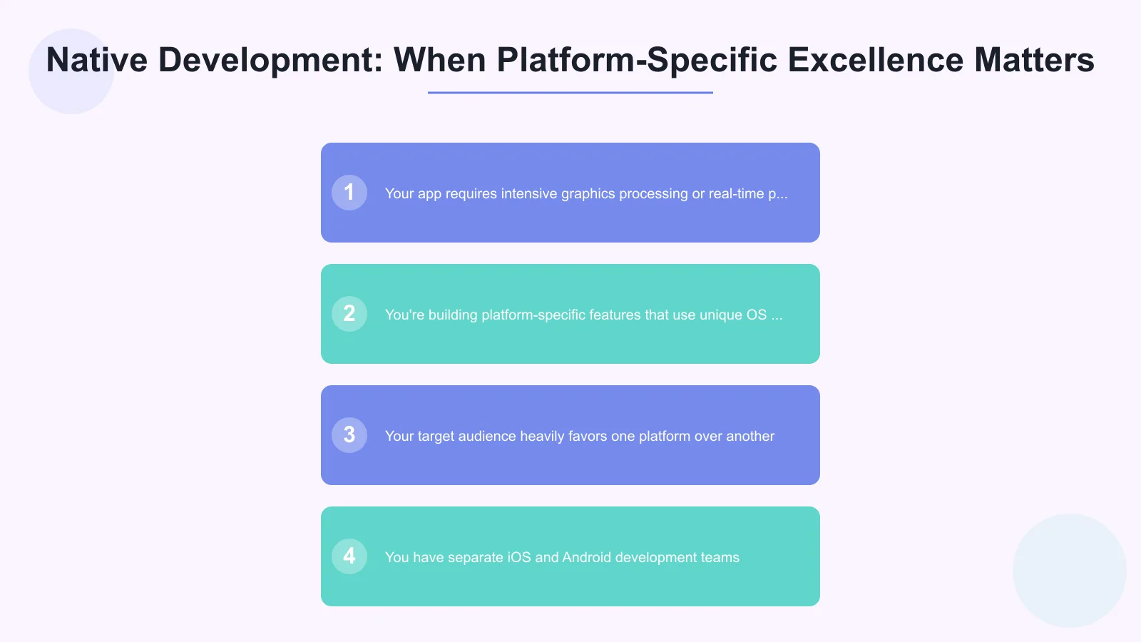 Native Development: When Platform-Specific Excellence Matters Infographic