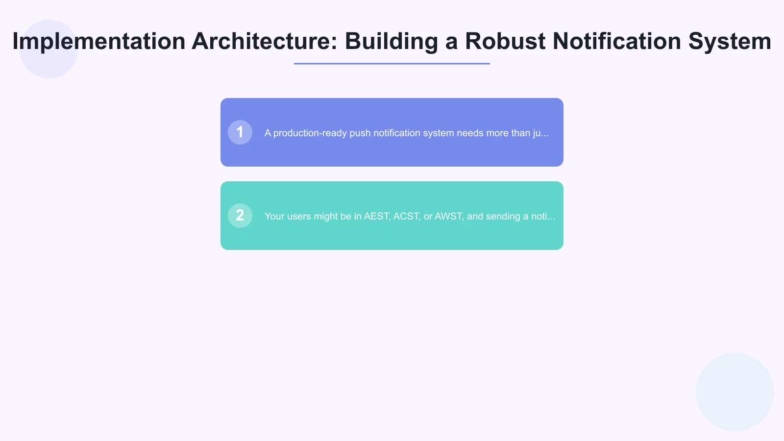 Implementation Architecture: Building a Robust Notification System Infographic